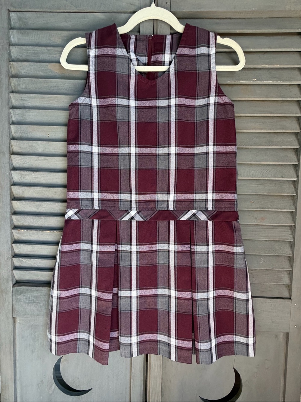 True Grits School Uniform | Girl’s Burgundy Plaid School Jumper Size 10